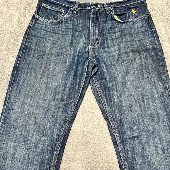 Wrangler FR 20X Bootcut Jeans Mens 34 x34 Flame Resistant Blue Denim - Picture 5 of 11